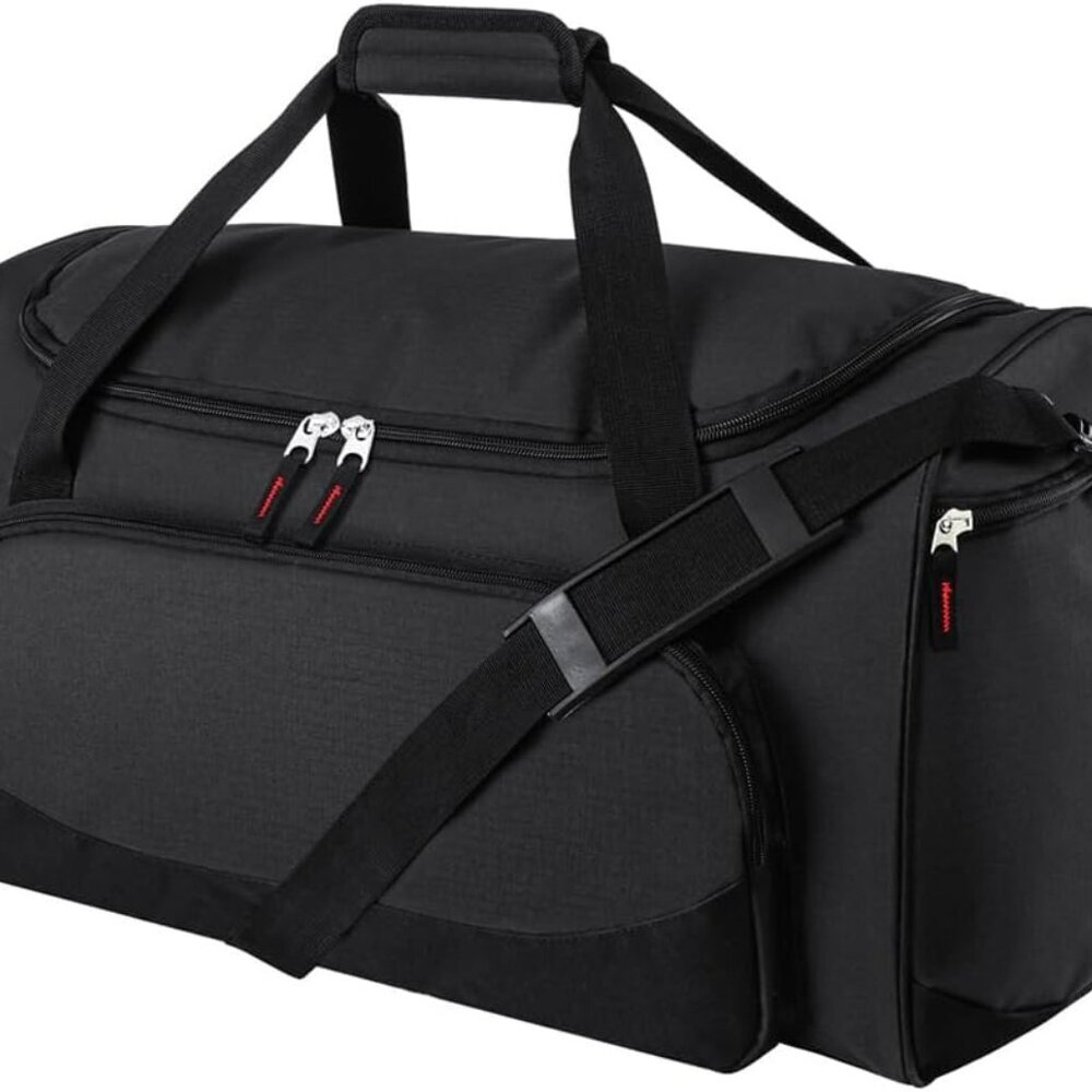 Gym Bag for Men - 55L Black Durable Large Duffle Bag for Travel, Workout, Fitnes